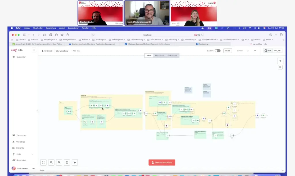 Der entwickelte Workflow sowie das Projektteam seitens des Mittelstand-Digital Zentrums Kaiserslautern und Frank Janson als Geschäftsführer